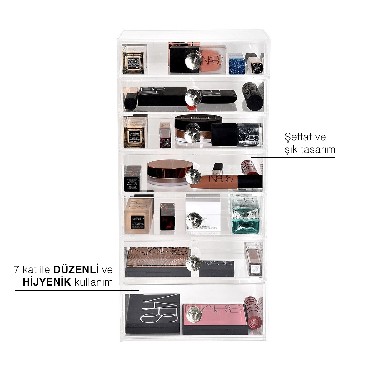BEAUTY INSIDEOUT Beauty Insideout 7 Katli Kulplu Makyaj Organi̇zeri̇ - Makyaj Organizeri - %10 İndirim