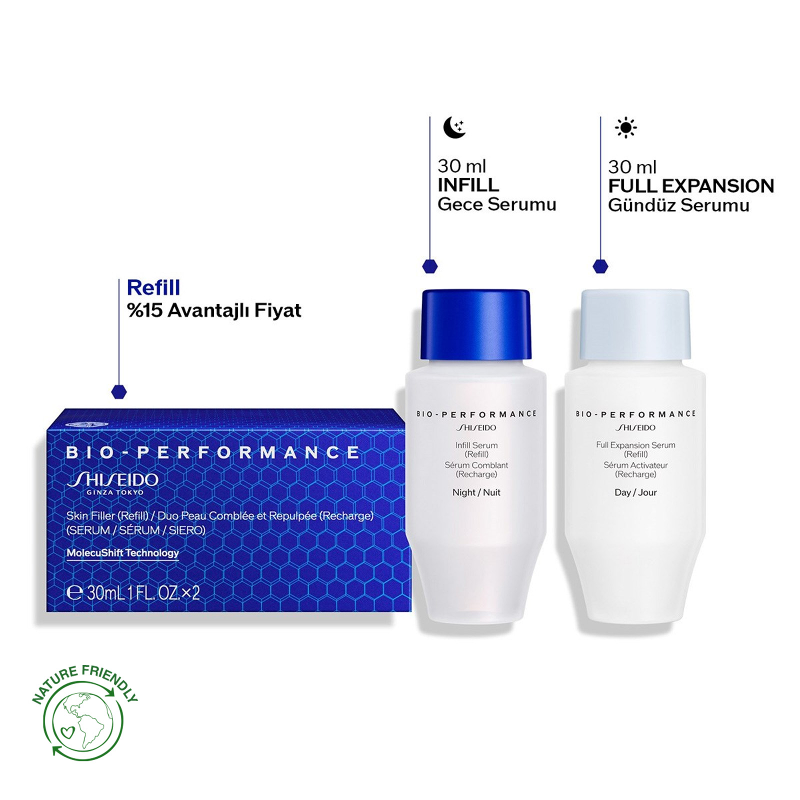 Shiseido Bio-Performance Skin Filler Serum & Full Expansion Serum Refill - Serum - %27 İndirim