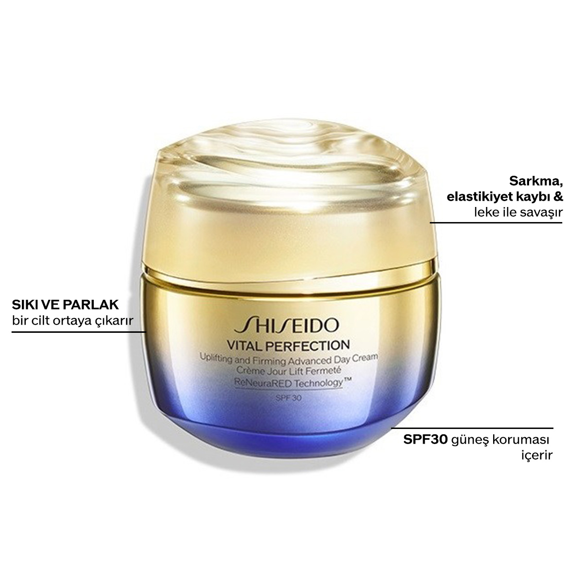 Shiseido Vital Perfection Uplifting And Firming Advanced Day Cream Spf30 - Nemlendirici - %20 İndirim