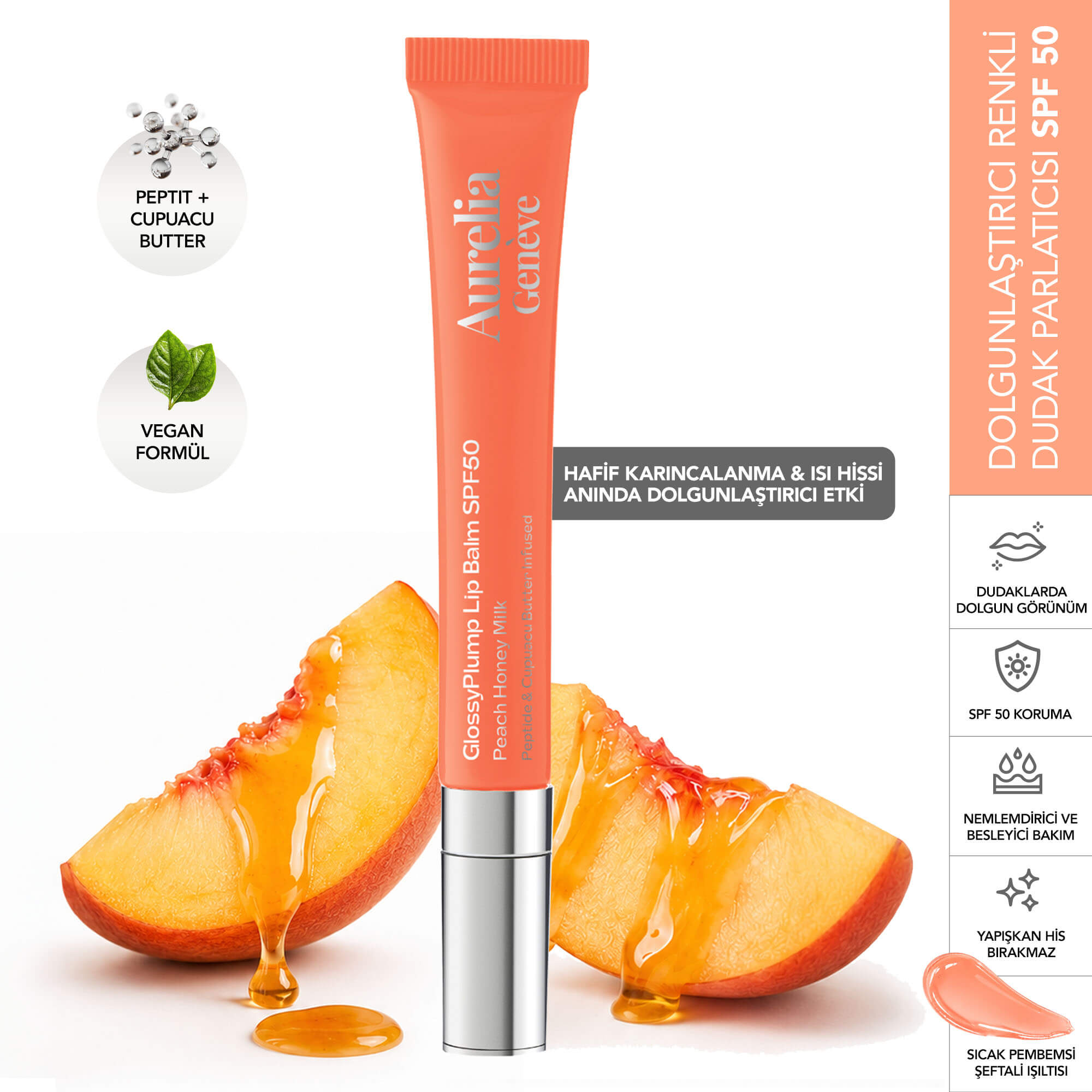 AURELIA GENÈVE Glossy Plump Lip Balm Spf50 - Lip Balm - %25 İndirim | Makyaj Trendi